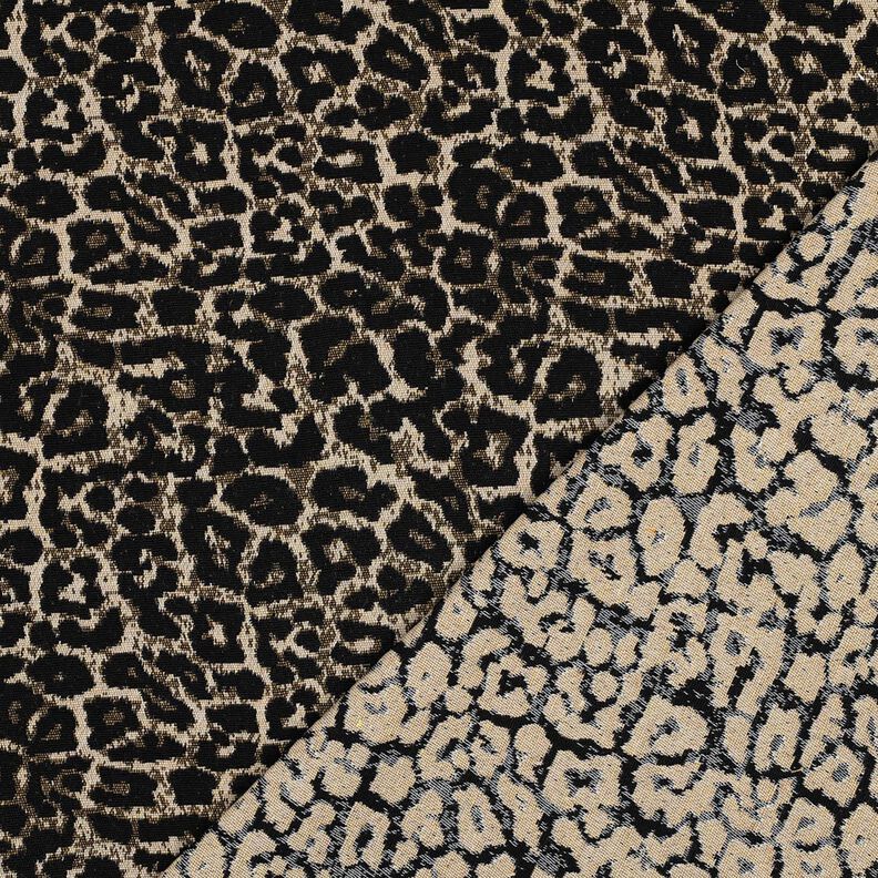 Jacquard leopardmönster – natur/svart,  image number 4