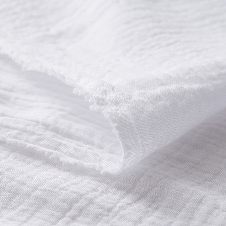 Muslin/Dubbel-krinkelväv – vit, image number 5