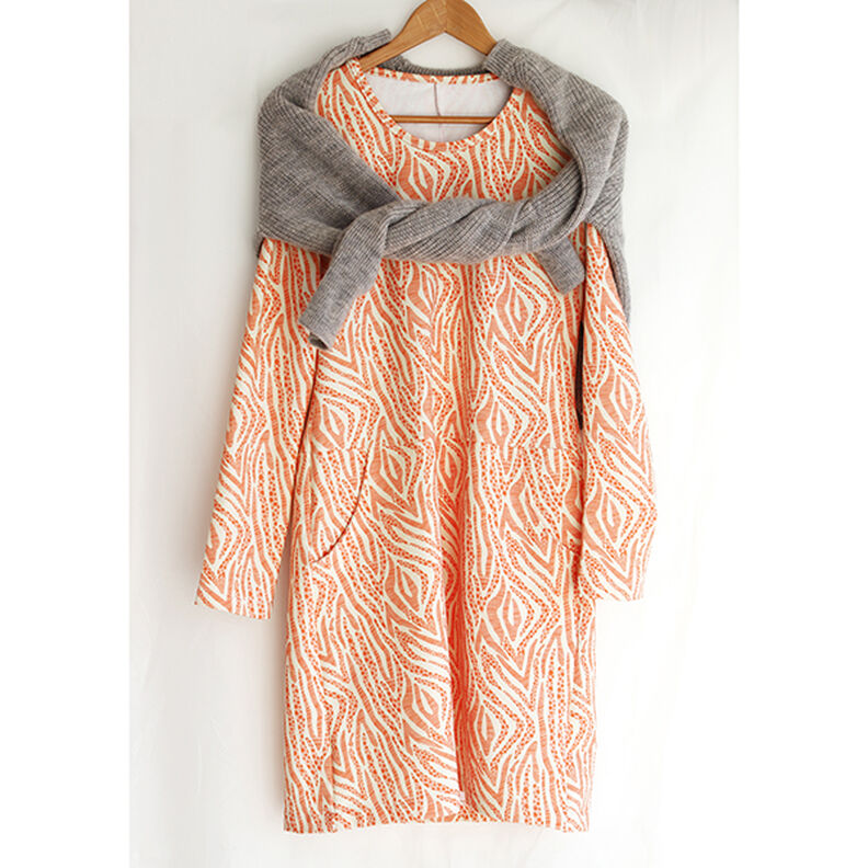 GOTS French Terry Sommarsweat Zebra | Tula – ljusbeige/brandgul,  image number 10