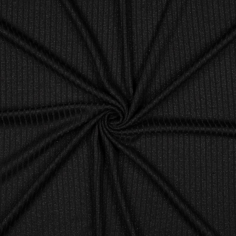 Ribbstickat lurex – svart,  image number 1