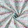 Bomullspoplin penseldrag sicksack Digitaltryck – vit/eukalyptus,  thumbnail number 3