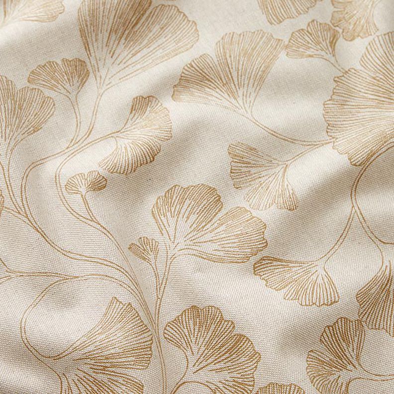 Dekorationstyg Halvpanama ginko – senap/natur, image number 2