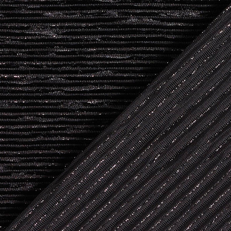 plisserad sammet Lurex enfärgad – svart,  image number 4