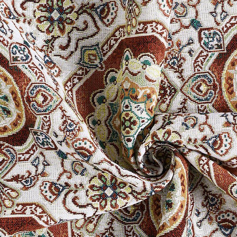 Dekorationstyg Gobeläng orientalisk mandala – kaminrött/elfenbensvit,  image number 3