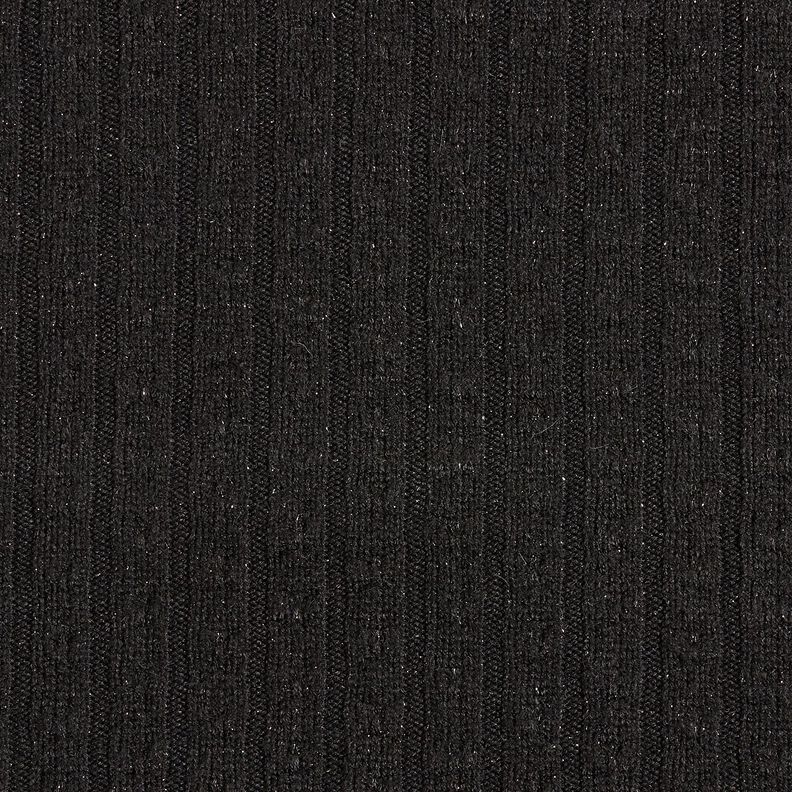 Stickat tyg Ajour eleganta glitterremsor – svart, image number 1
