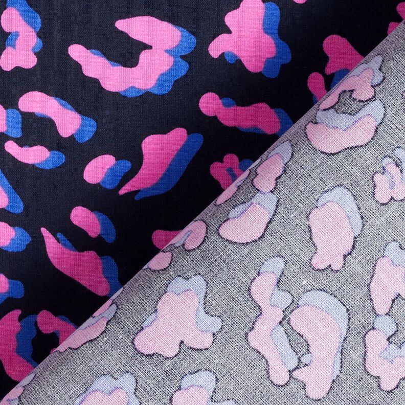 Behandlad bomull Abstrakt Lejon | Poppy Fabrics – nattblå/pink, image number 4