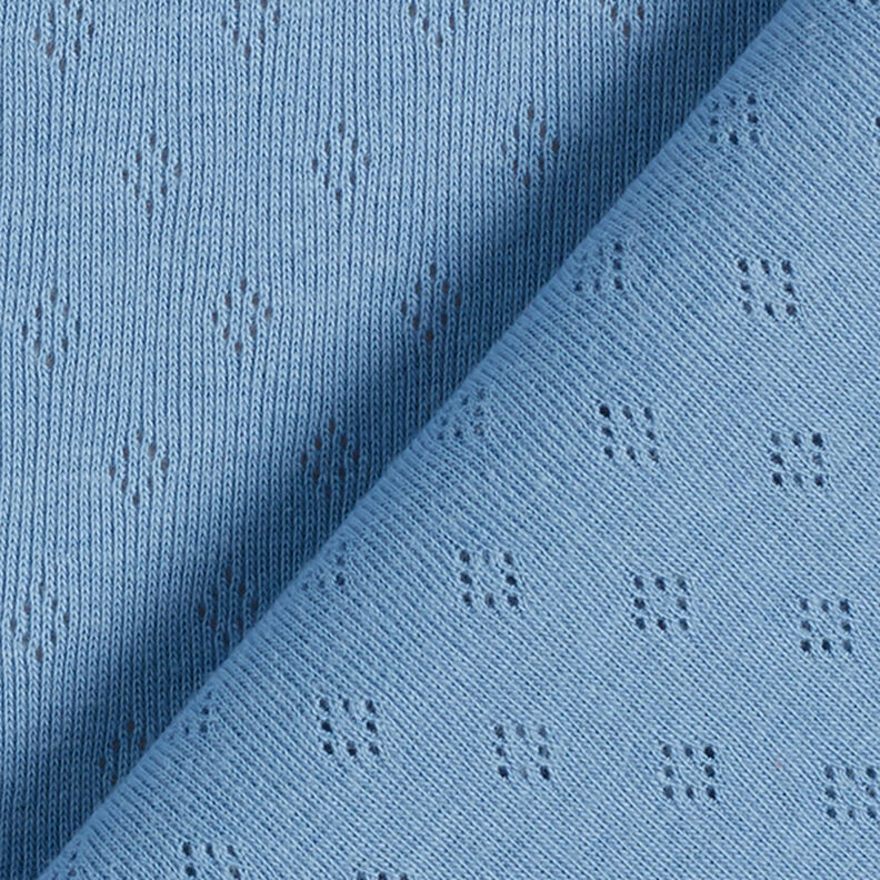 Finstickad jersey med hålmönster – blå,  image number 4
