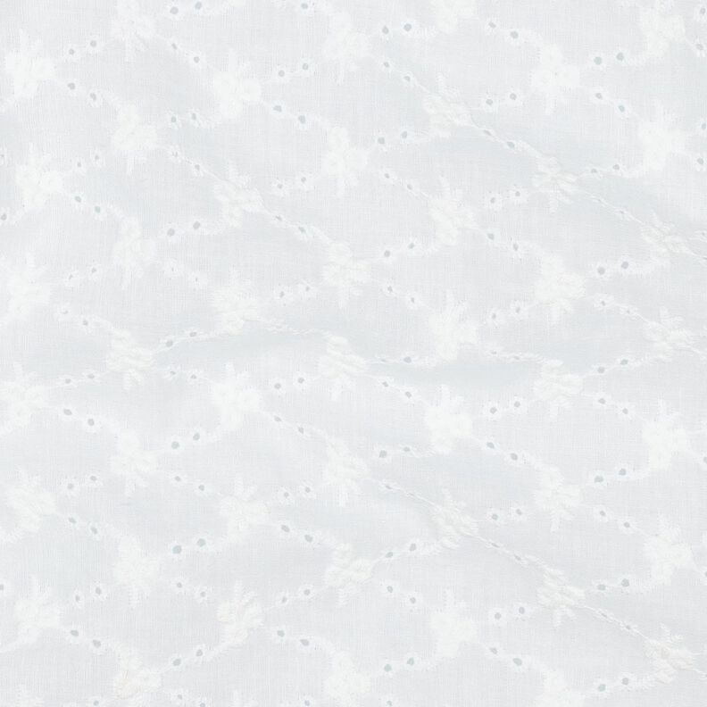 Bomullstyg Engelskt broderi Blommiga diamanter | Poppy Fabrics – vit,  image number 2