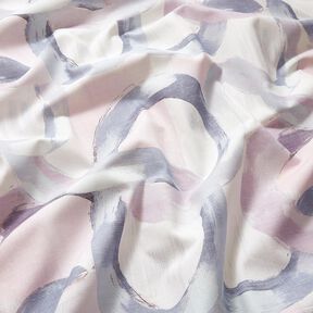 Dekorationstyg Halvpanama abstrakta ringar &ndash; pastellfl&auml;der/bl&aring;, 