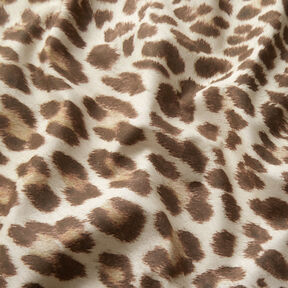 GOTS Bomullsbatist Leopardmönster | TCC x LOOKS by Wolfgang Joop – ljusbeige/mörkbrun, 