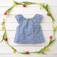 Bomullspoplin tvåfärgade blommor – jeansblå/ljusblått,  thumbnail number 7
