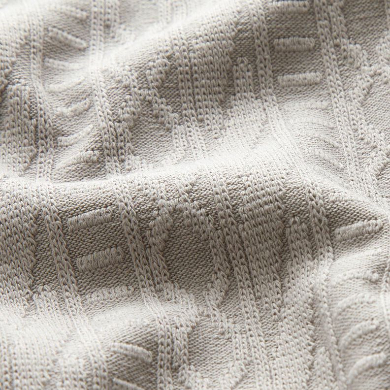 Jacquard Jersey bomullsmix dekorerade ränder – sidengrå,  image number 2