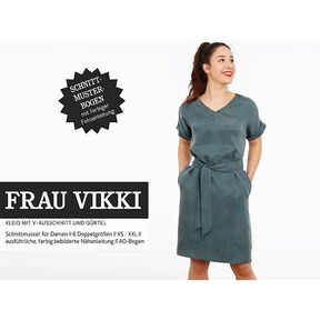 FRAU VIKKI - ledig klänning med V-ringning och skärp, Studio Schnittreif | XS - XXL, 