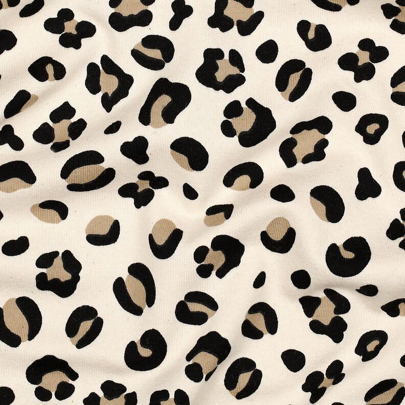 Sweatshirt Ruggad leo-tryck | Poppy Fabrics – kräm/anemon,  image number 2