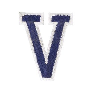 Applikation Bokstaven V [ Höjd: 4,6 cm ] – marinblått, 