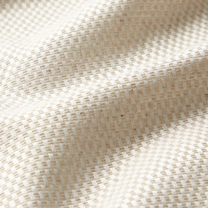 Dekorationstyg Jacquard sm&aring;rutig design &ndash; natur,  image number 2