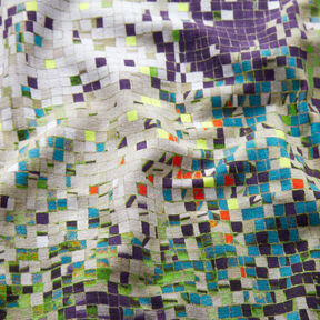 GOTS Bomullsjersey Utspridd mosaik | TCC x LOOKS by Wolfgang Joop – äppelgrönt/mörkbeige, 