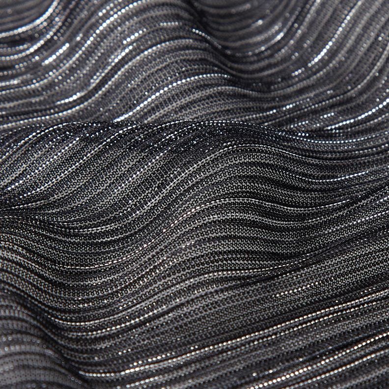 genomskinliga plissé-glitterränder – svart,  image number 2
