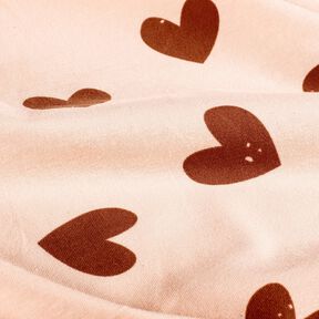 Bomullsjersey Stora hj&auml;rtan &ndash; rose/m&ouml;rk gammelrosa, 