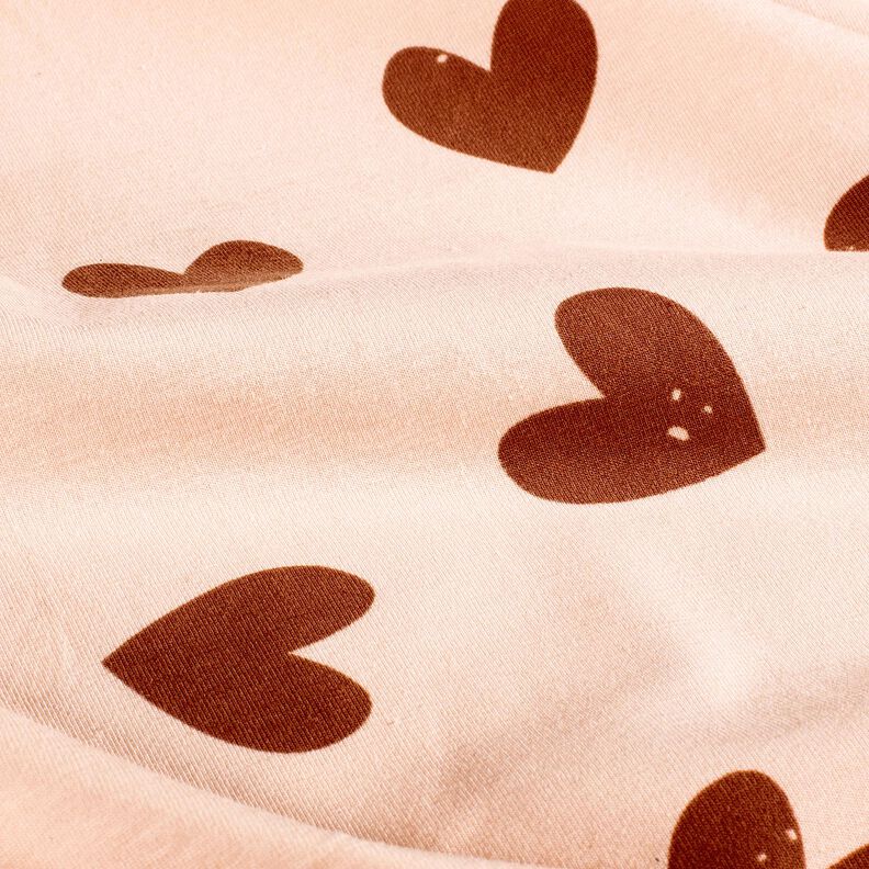 Bomullsjersey Stora hj&auml;rtan &ndash; rose/m&ouml;rk gammelrosa,  image number 2