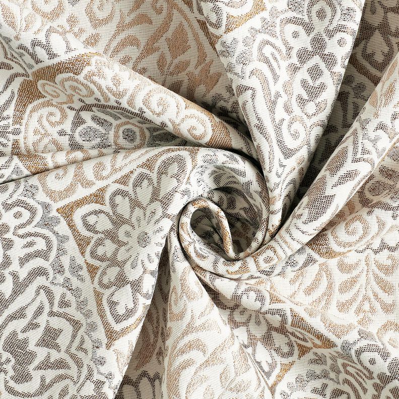 Dekorationstyg Jacquard eleganta kakelplattor – anemon/ljusbeige,  image number 3