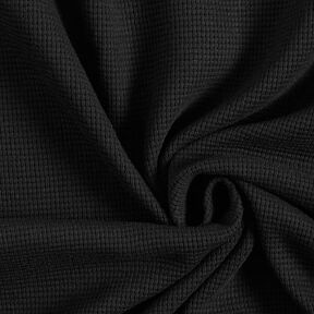 Mini-bomullsvåffeljersey enfärgad – svart, 