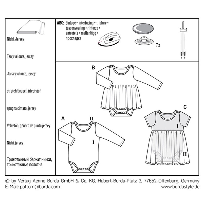 Babyklänning | Body, Burda 9347 | 62 - 92,  image number 8