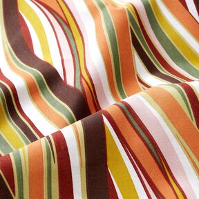 Bomullstyg Kretong b&ouml;jda r&auml;nder &ndash; vit/ljusorange, 