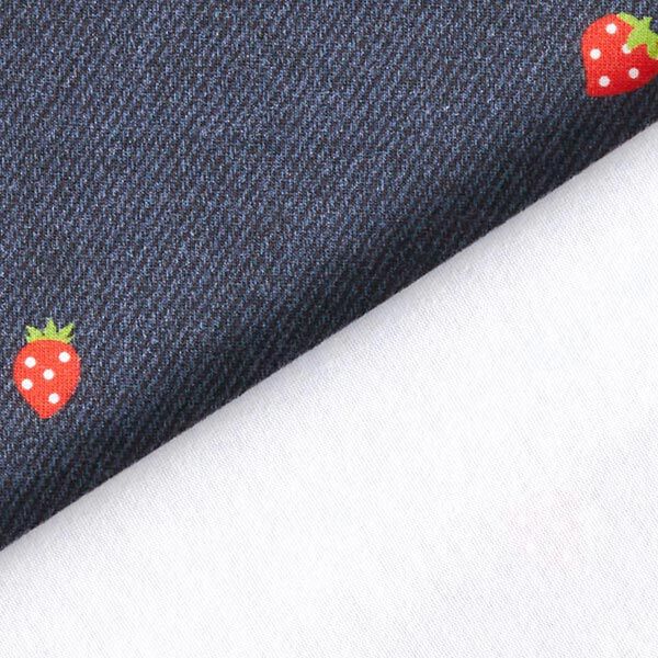Bomullsjersey jordgubbar med jeanslook Digitaltryck – blågrått/eldröd,  image number 4