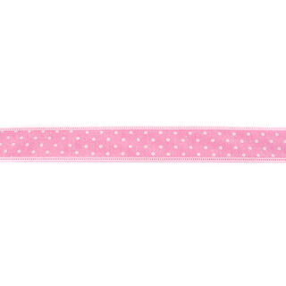 Vävt band Chambray prickar – rosa, 