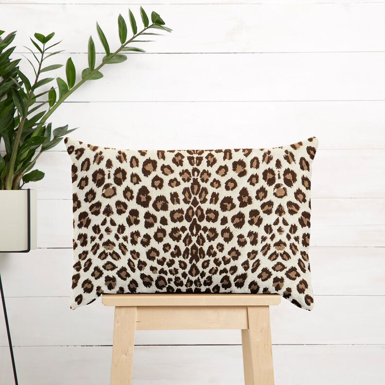 Stoppningstyg Jacquard Leopardmönster – kräm/anemon,  image number 7