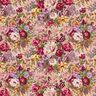 Bomullspoplin romantisk blombukett – ljus gammelrosa/kaminrött,  thumbnail number 1