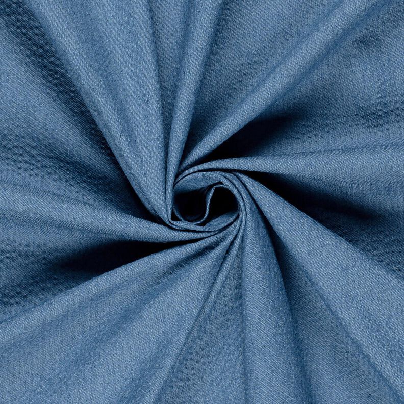Denim/bomullsmix seersucker – jeansblå,  image number 5