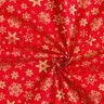 Bomullstyg Poplin snökristaller – röd/guld,  thumbnail number 3