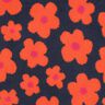 Teddyplysch Blommor | Poppy Fabrics – marinblått/brandgul,  thumbnail number 1