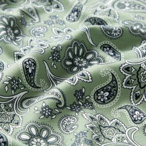 Bomullsjersey Paisley – vass/vit, 