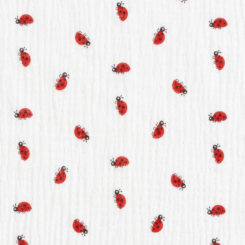 Muslin/Dubbel-krinkelväv nyckelpiga – elfenbensvit,  image number 1