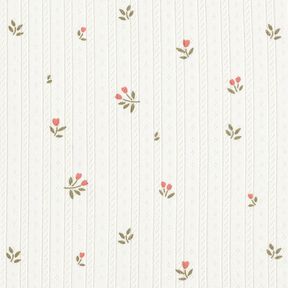 Ajour Bomullsjersey tulpaner – elfenbensvit, 