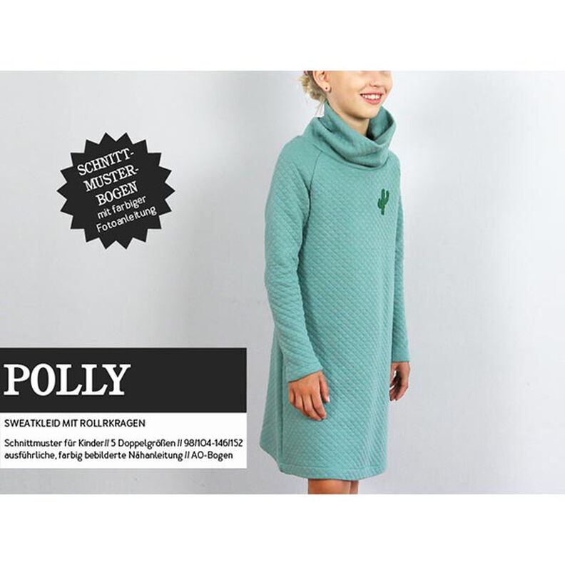 POLLY - bekväm sweatklänning med polokrage, Studio Schnittreif  | 98 - 152,  image number 1
