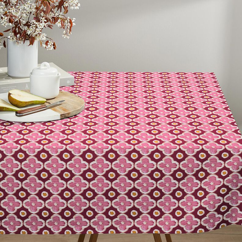 Dekorationstyg Canvas Broderi-look – bordeauxröd/pink, image number 7