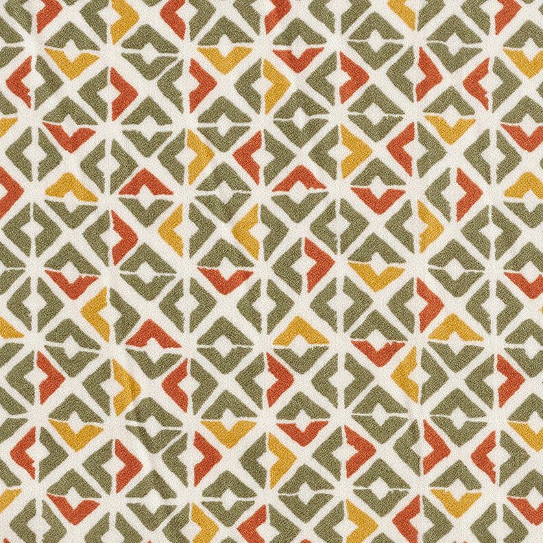 Viskoscrêpe retro diamanter – beige/khaki,  image number 1