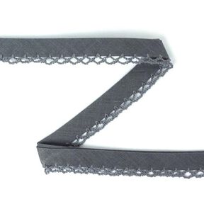 Snedremsa med virkad kant 19 &ndash; m&ouml;rkgr&aring;, 