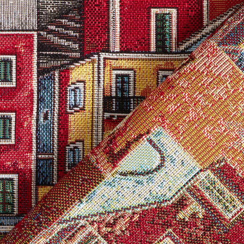 Dekorationstyg Gobeläng färgglad liten stad – kaminrött/blå,  image number 4