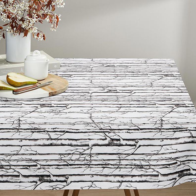 Dekorationstyg Halvpanama Trädstammar – yllevit, image number 9