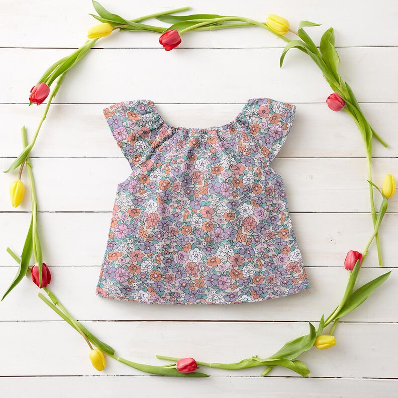 GOTS Bomullspoplin Blomsteräng | Poppy Fabrics – natur,  image number 7