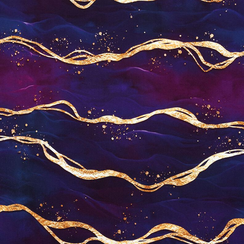 Bomullsjersey drömlik marmor | Glitzerpüppi  – rödlila/gammalguld,  image number 1