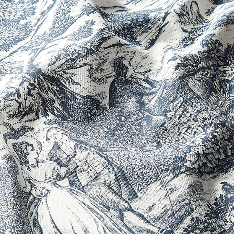 Dekorationstyg Halvpanama Toile de Jour – marinblått/yllevit,  image number 2