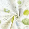 Dekorationstyg Halvpanama målade cirklar – äppelgrönt/vit,  thumbnail number 3