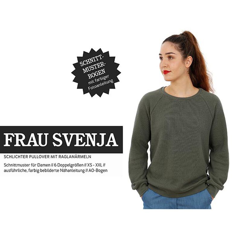 FRAU SVENJA - enkel pullover med raglanärmar, Studio Schnittreif  | XS -  XXL,  image number 1