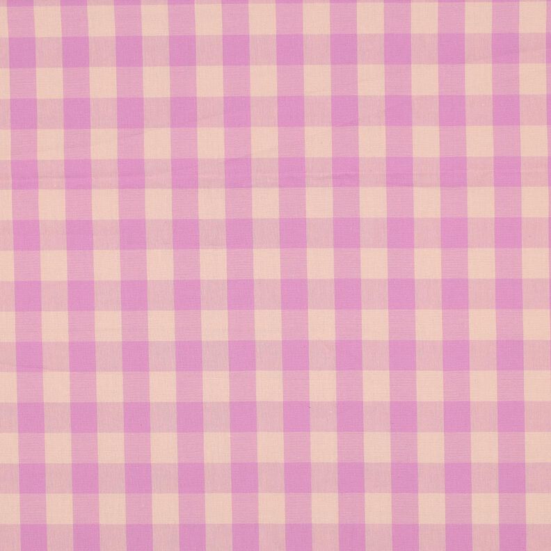 Bomullspoplin Check | Poppy Fabrics – ljusrosa/pastellviolett,  image number 1